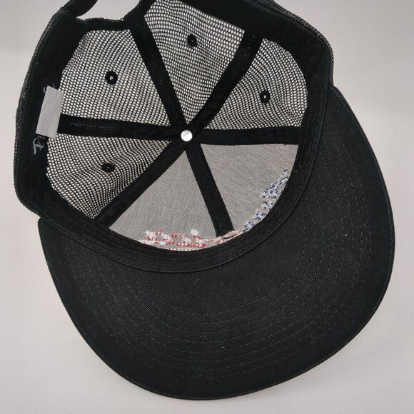 America Slideback Mesh Back Trucker Hat Black One Size Solid Pinnacle - Picture 6 of 8
